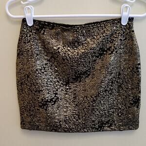XXI Gold & Black Metallic Mini Skirt size Small